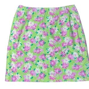 Lilly Pulitzer vintage white label rhino floral skirt size 4